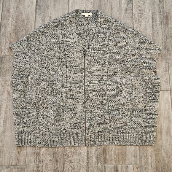 Moth Anthropologie Cardigan Womens One Size Sleeveless Zip Front Chunky Knit - Picture 1 of 13